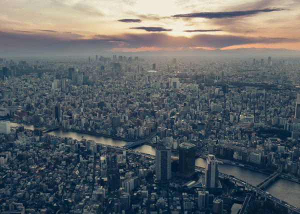 Coucher de soleil sur Tokyo depuis le Skytree