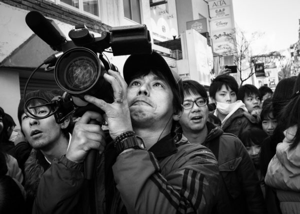 Takeshita Dori, une rue bondée d'Harajuku, portait de rue d'un tournage
